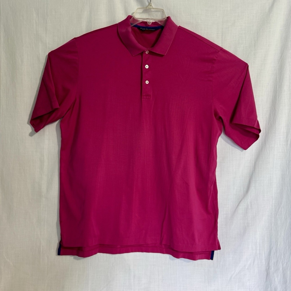 Polo Golf Ralph Lauren Men's Shirt Size Large Pink Pima Cotton Short‎ Sleeve